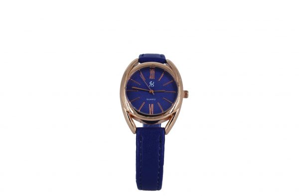 Εισαγωγική γυναικείο ρολόι ροζ-χρυσό με μπλε-μωβ λουράκι