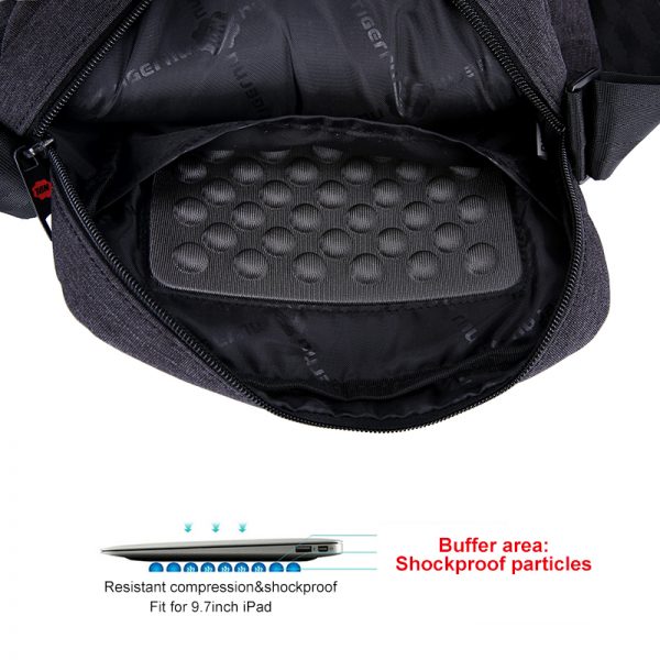 Tigernu τσάντα ταχυδρόμου σκούρο γκρι αδιάβροχο T-L5105