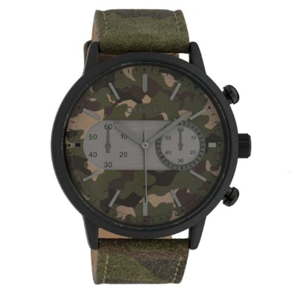Oozoo Timepieces XXL Camo Leather Strap 50mm