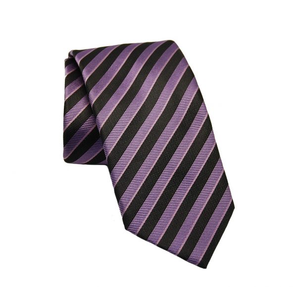 Ανδρική μεταξωτή γραβάτα μωβ-γκρι