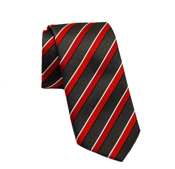 Ανδρική μεταξωτή γραβάτα μαύρη-κόκκινη